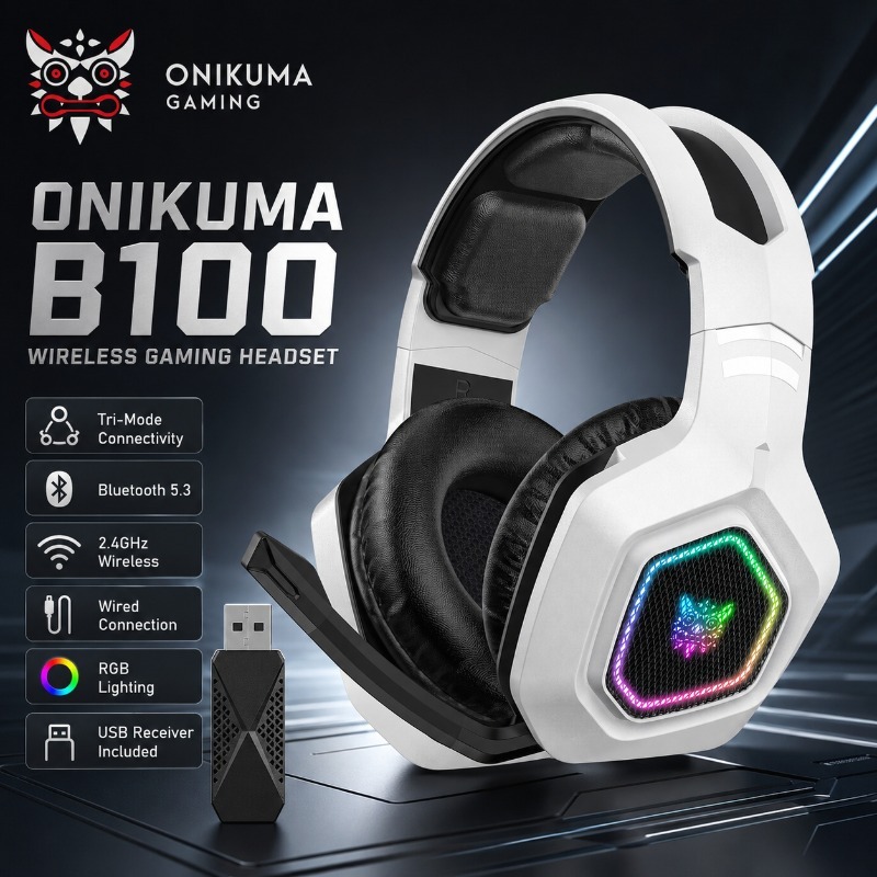 Gaming Console Amazon - ONIKUMA B100 Kabelloses Gaming-Headset, Bluetooth, extrem