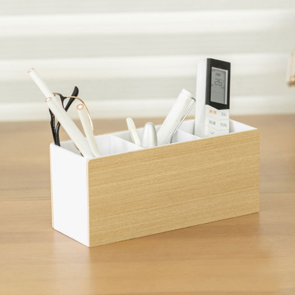 Controller Stand Holder - Hölzerner Tisch-Organizer mit Mehrfachfächern, Stifthalter, Make-up-Pinsel-Behälter,