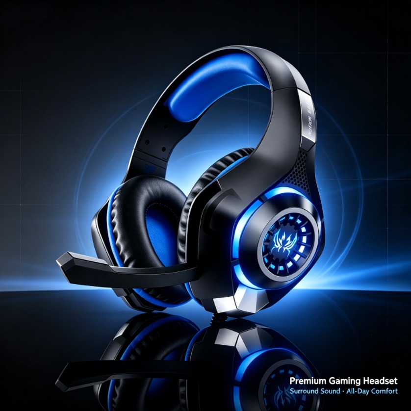 Gaming Console Headset - Headset mit Mikrofon, Gaming, RGB-LED, Over-Ear-Kopfhörer,