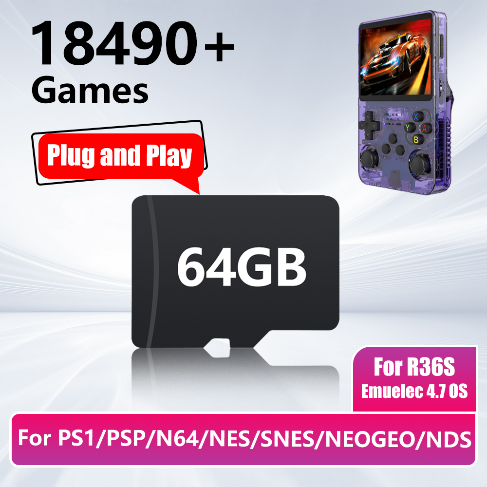 Gaming Console Emulator - 64GB Spielkarte für R36S Spielkonsole mit