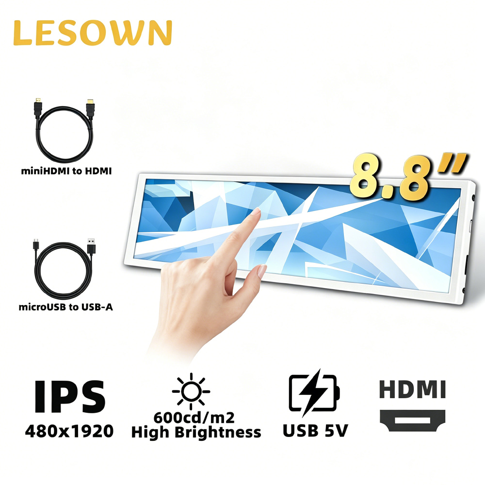 Gaming Console Display Case - LESOWN 8,8 Zoll Mini-Stretched-Display 480x1920 IPS