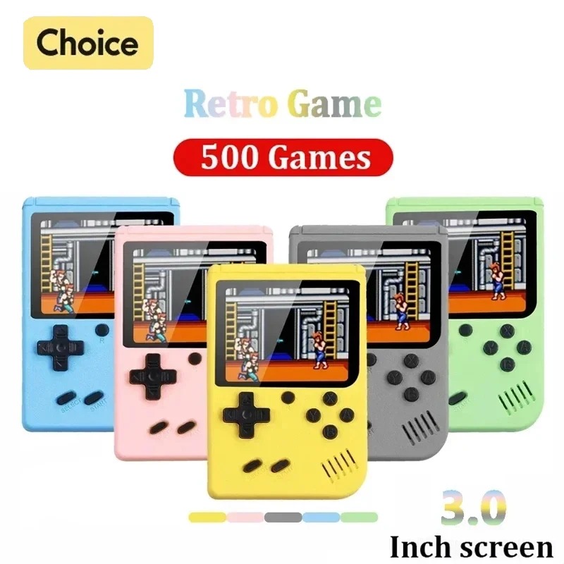 Gaming Console Under 500 - Tragbare Mini-Handheld-Videospielkonsole im Retro-Stil, 8 Bit,