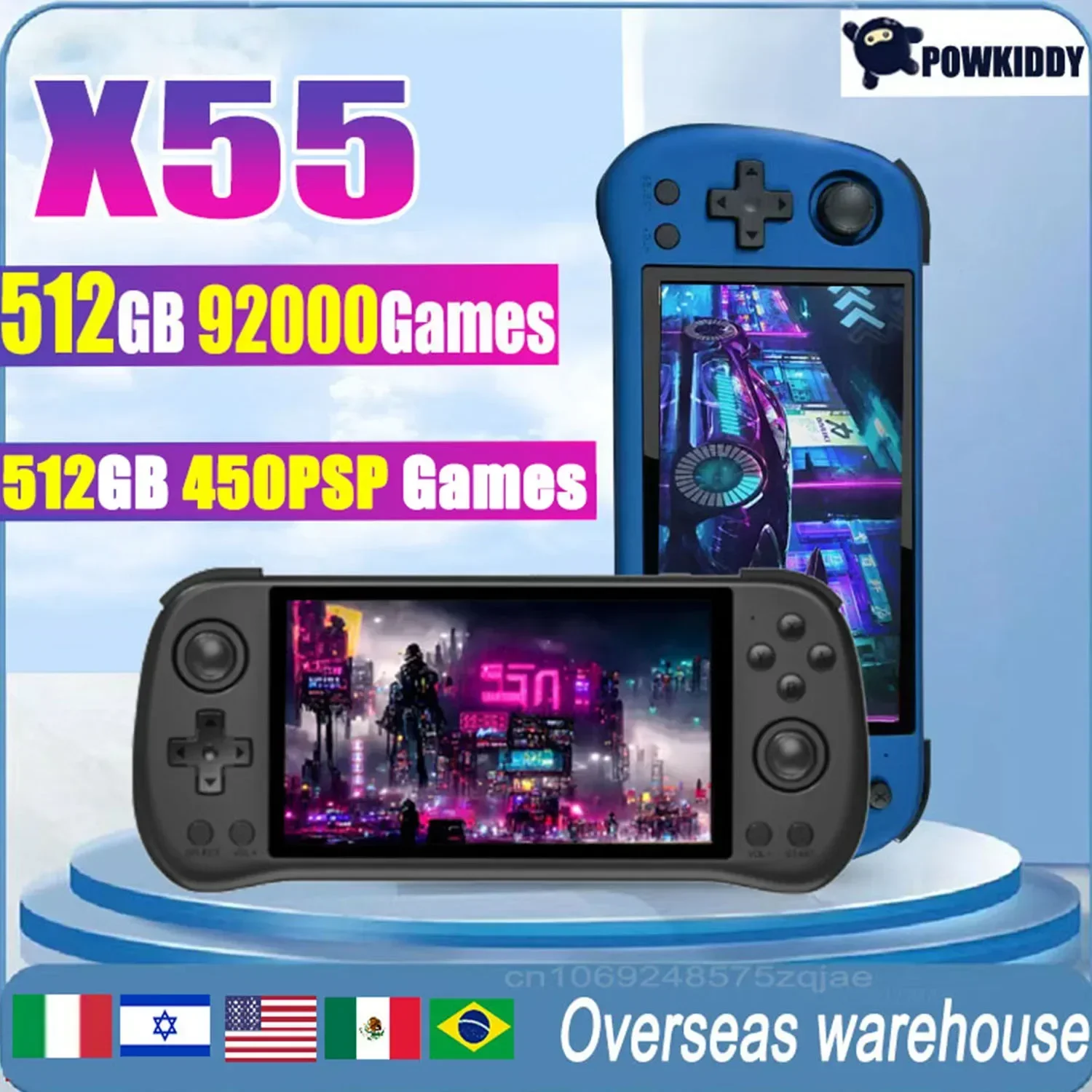Powkiddy x55 5,5 inch ips bild – Gaming Console X55 Bewertung und Preis