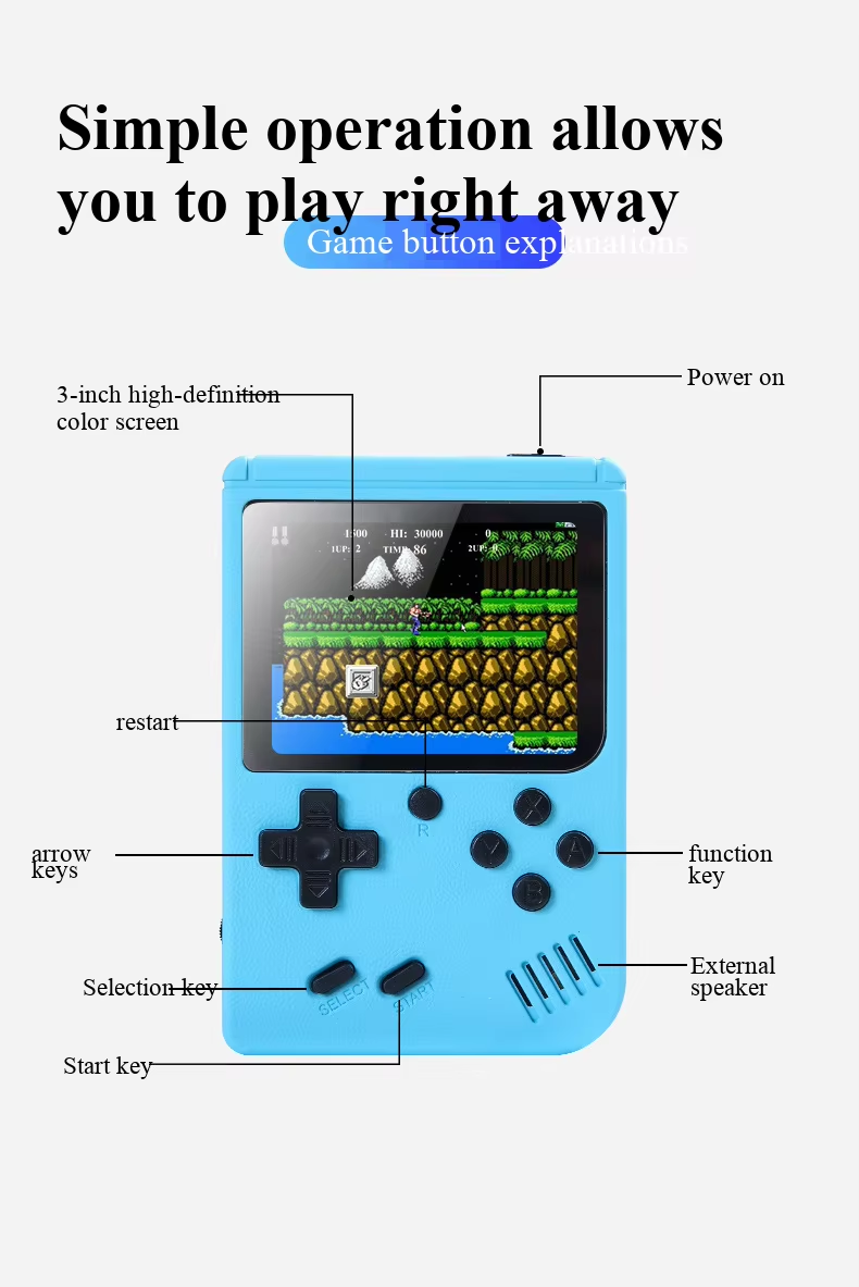 3,0 Zoll Macaron Retro Tragbar – Gaming Console Under 500 Bewertung und Preis